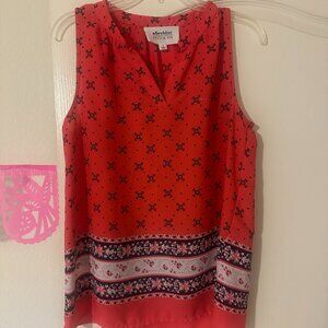 Sleeveless blouse with pretty border